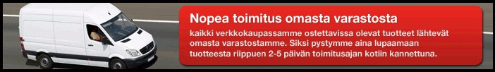 Toimitusajat, takuu ja tuki