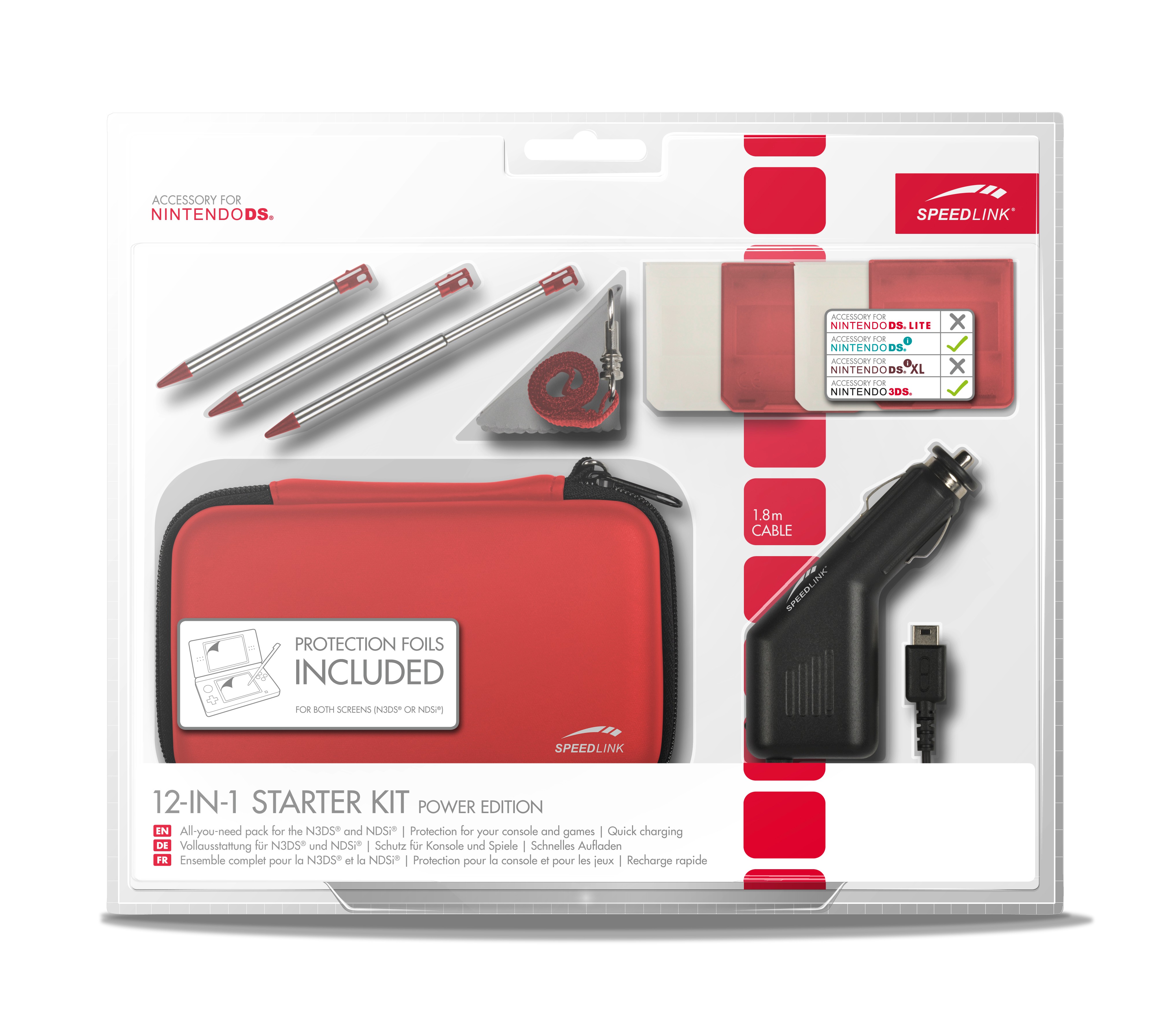 Speed Link 12-IN-1 Starter Kit SL-5353-Red - sada př&iacute;slušenstv&iacute; pro Nintendo 3DS, DSi