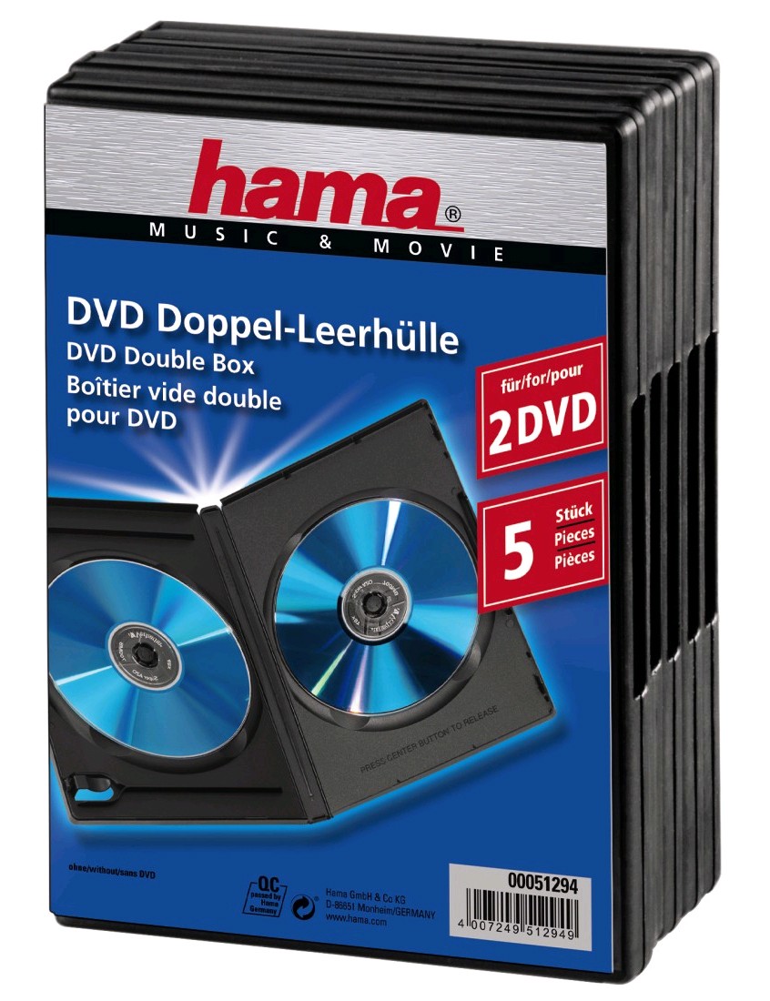 Hama DVD-tuplakotelo 5 kpl - musta