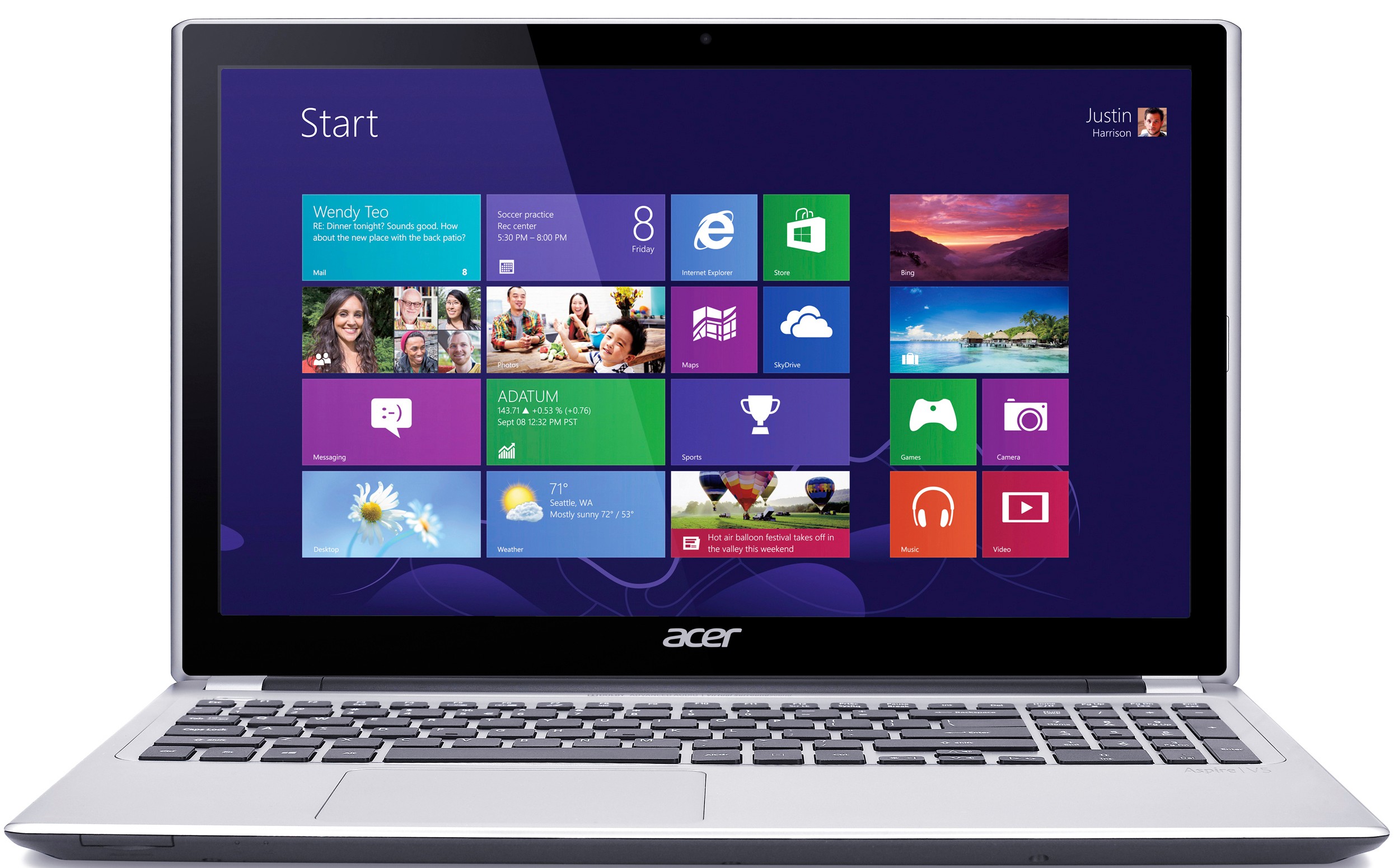 Acer Aspire V5 15.6" kannettava (hopea)