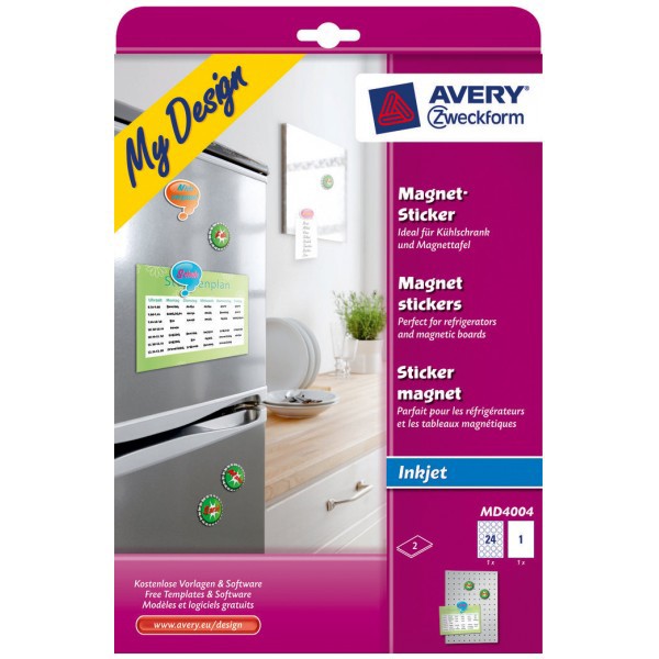 Avery MD4004 A4 průměr 40mm - magnetické etikety