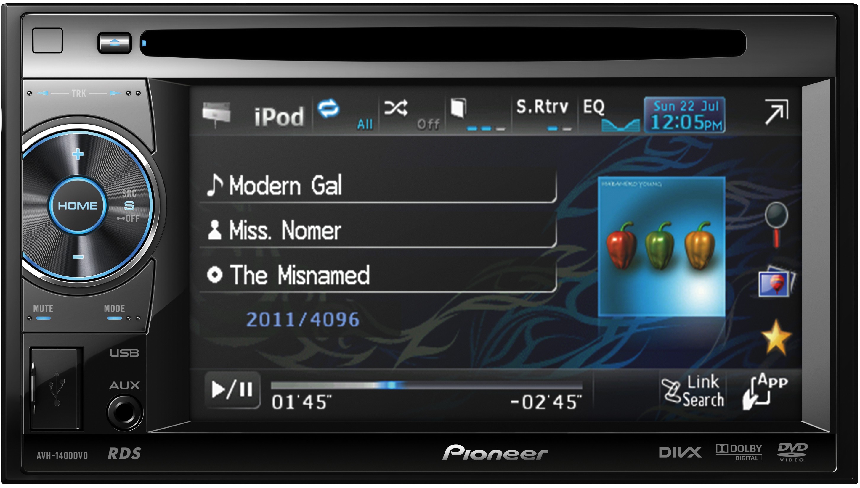 Pioneer Bilstereo 2-DIN AVH-1400DVD