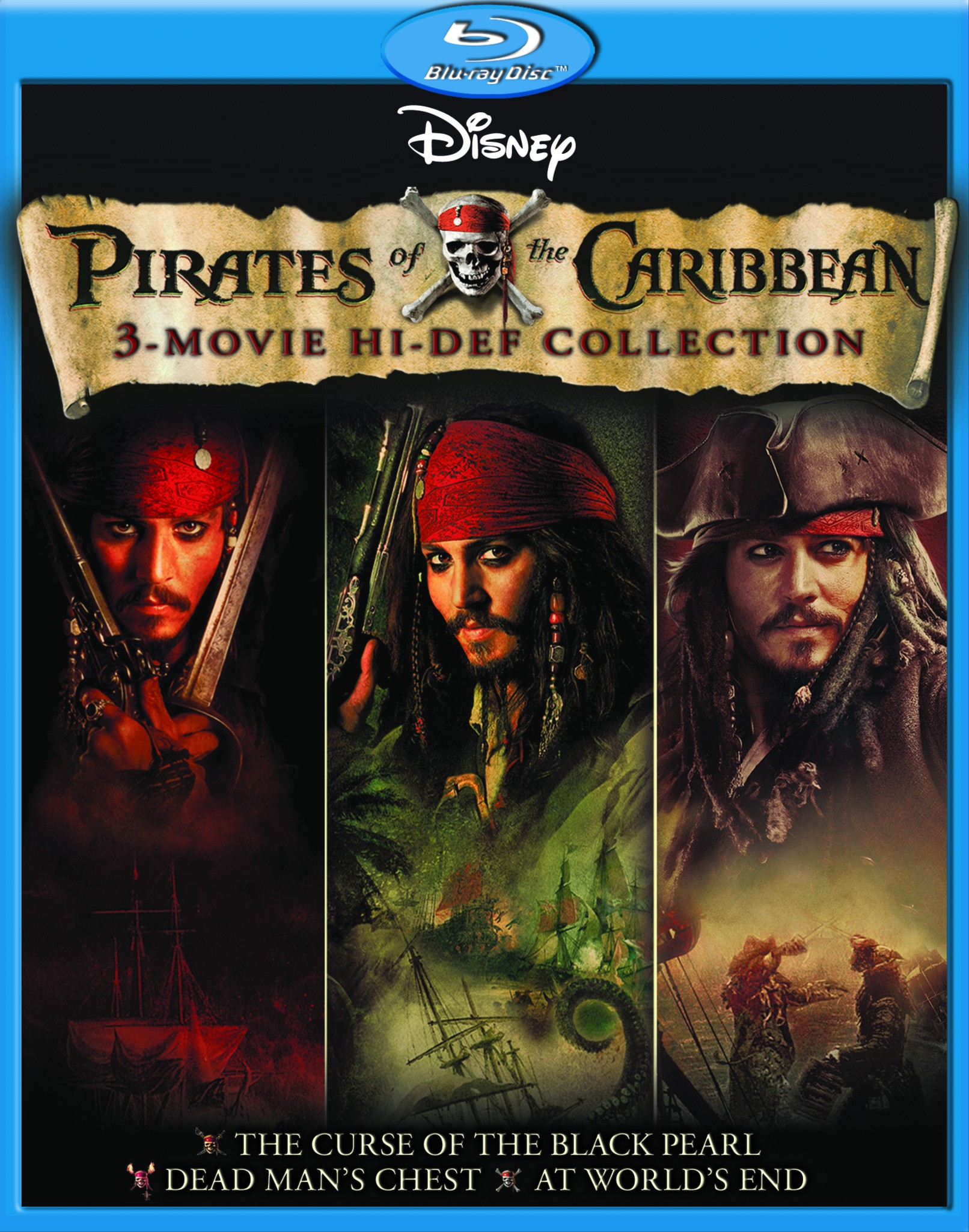 Pirates of the Caribbean 1-3 Samlingsbox (Blu-ray)