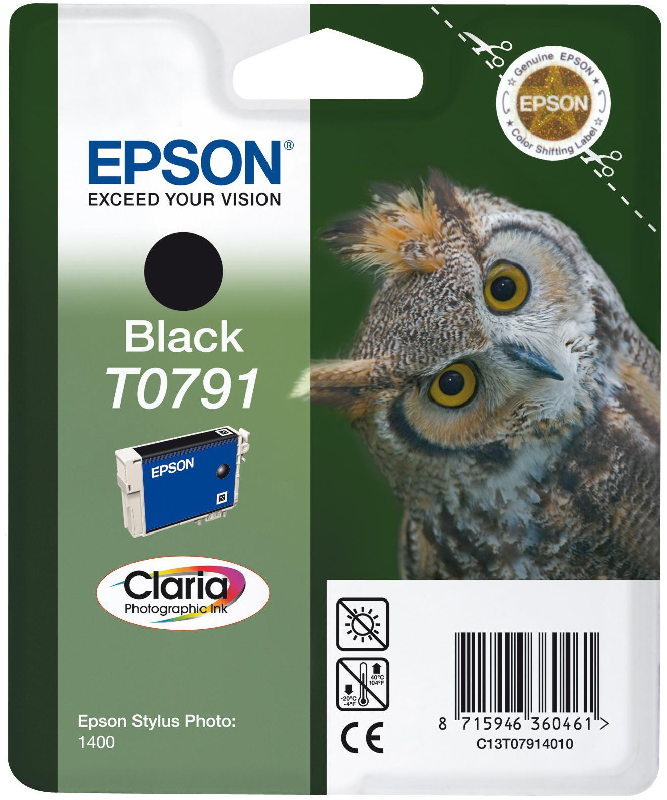 Epson Claria blekkpatron T0791(sort)