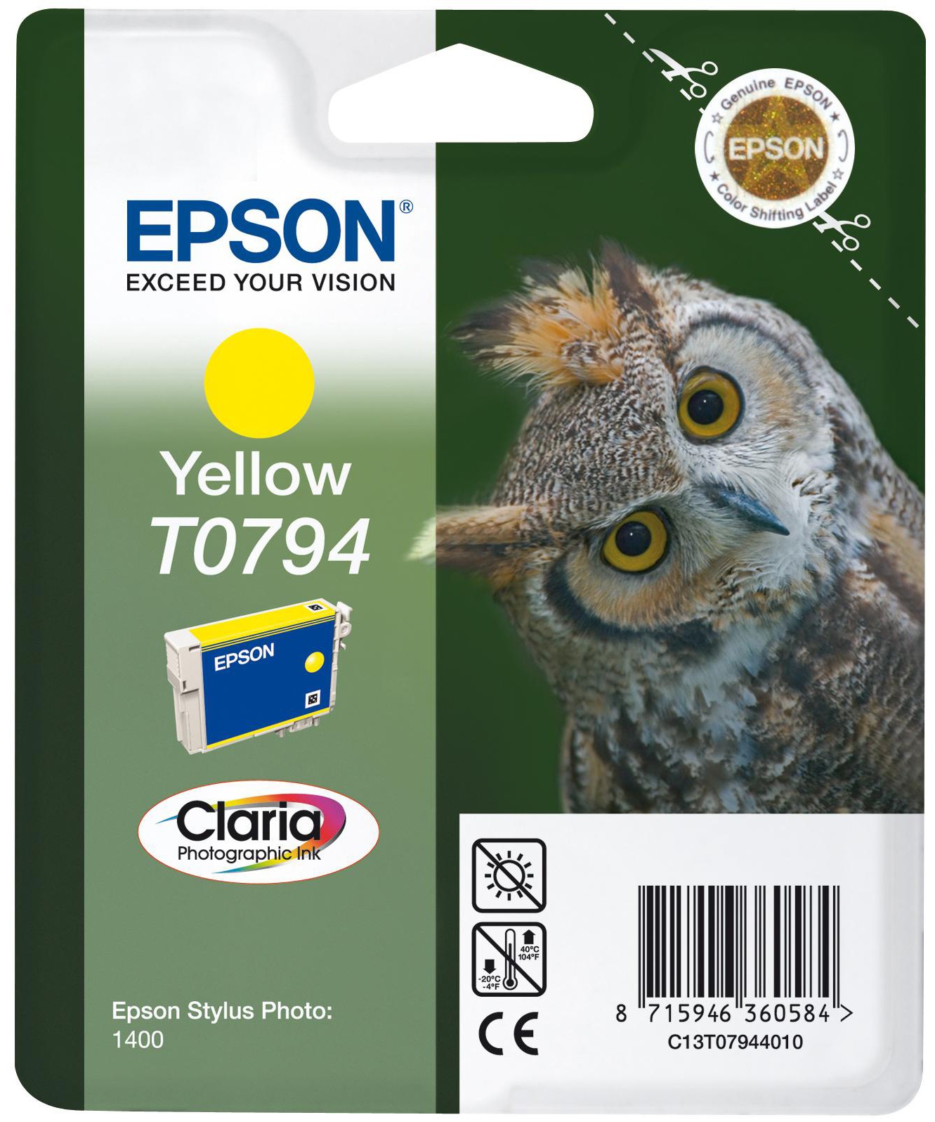 Epson Claria blekkpatron T0794 (gul)