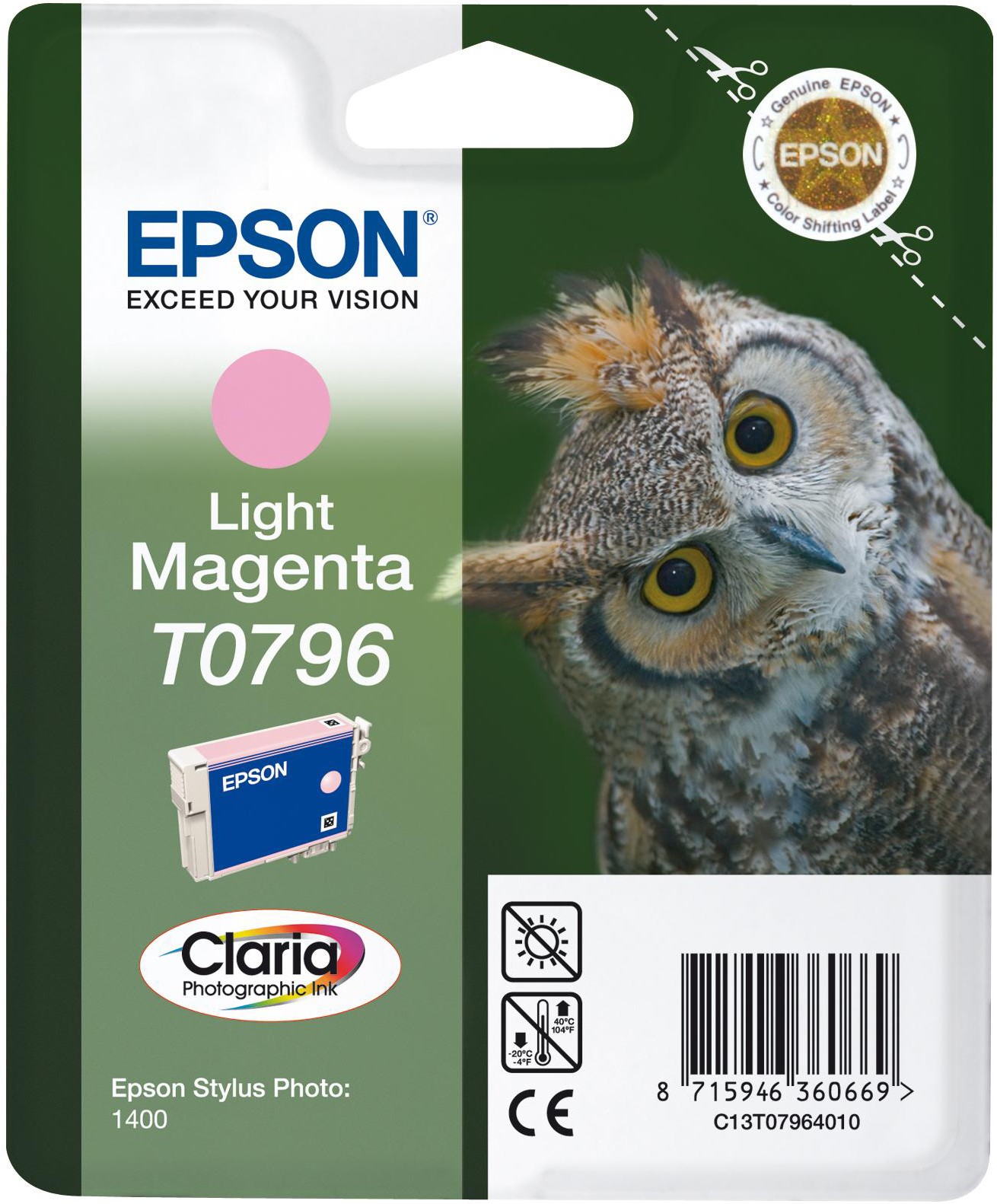Epson Bläckpatron (ljus magenta) T0796 Claria