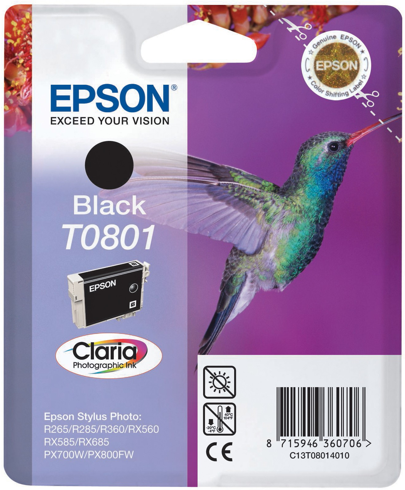Epson Claria Ink -musteT0801 (musta)