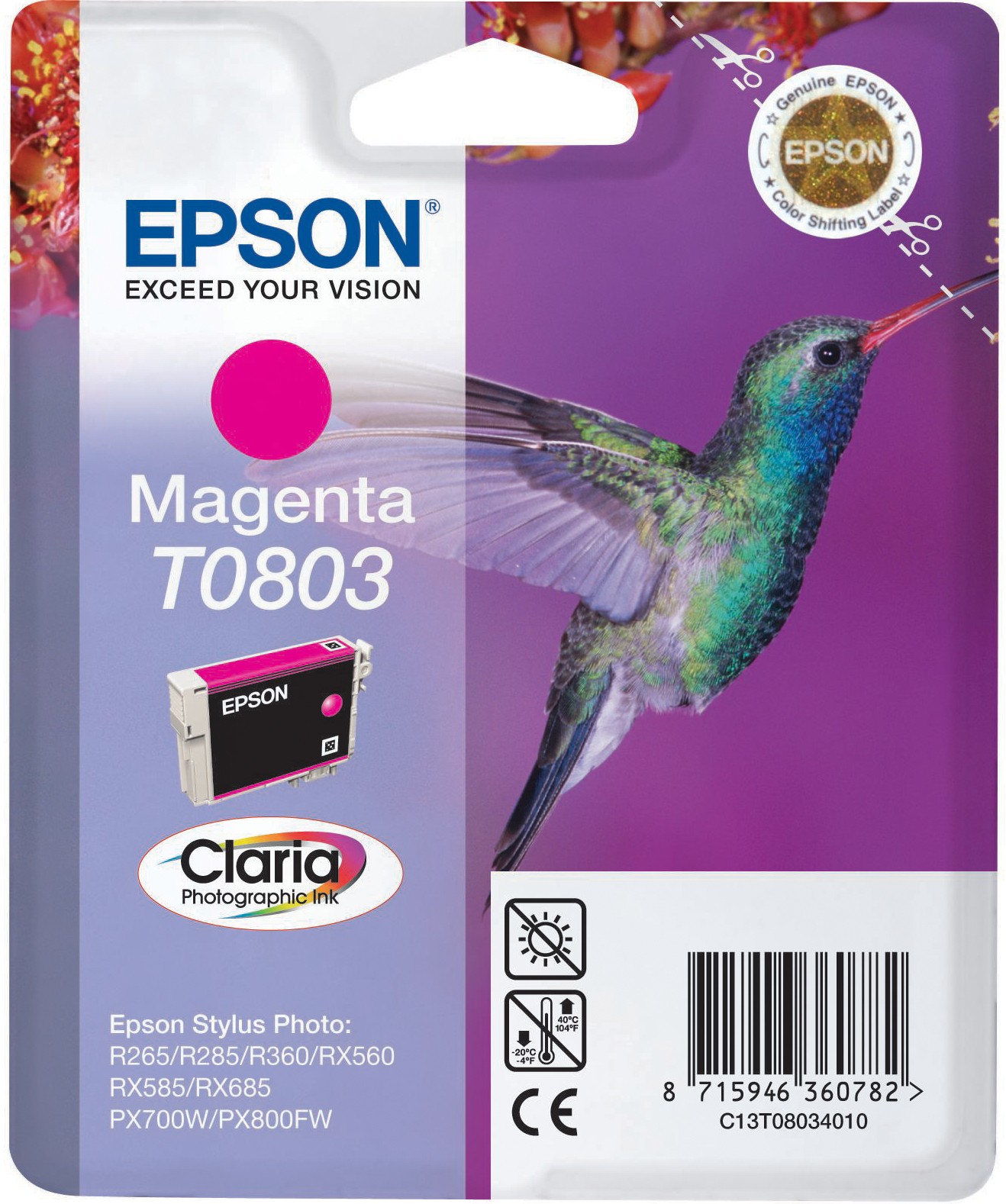 Epson Claria Ink -muste T0803 (magenta)
