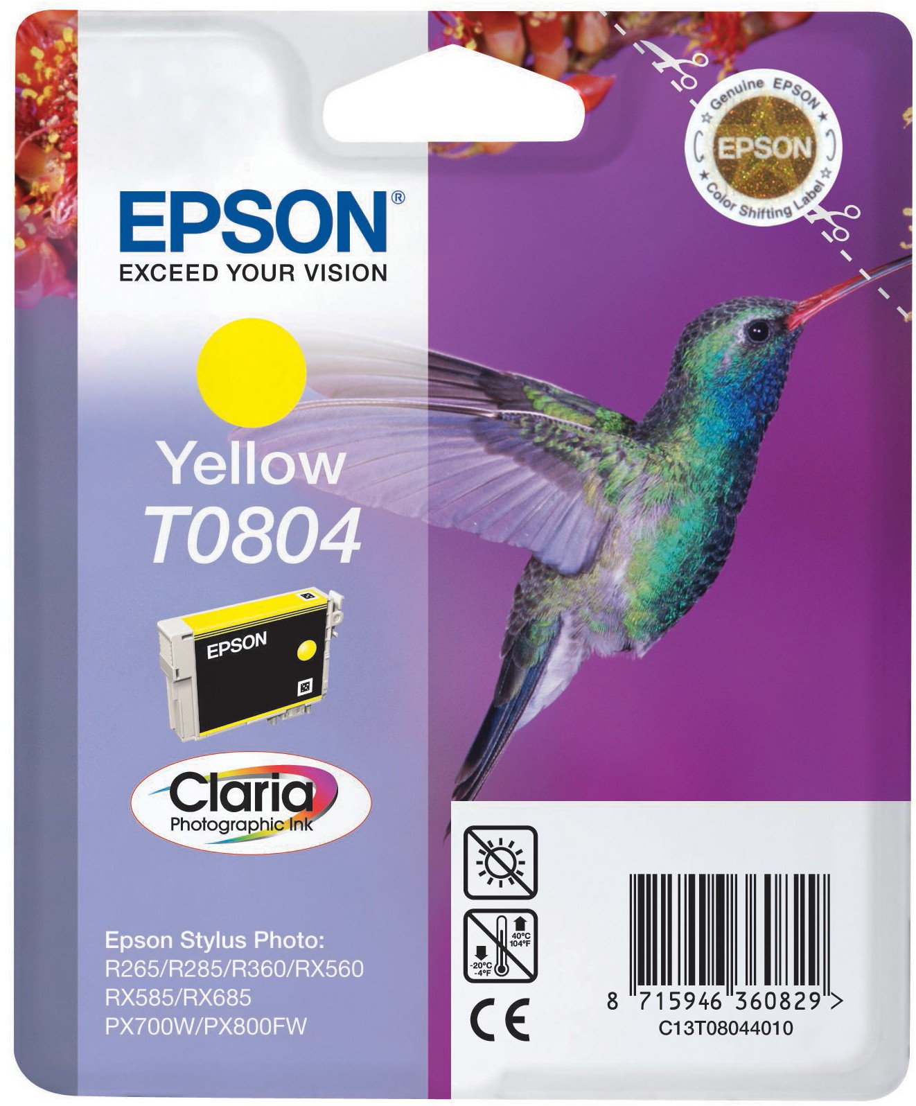 Epson Claria blekkpatron T0804 (gul)