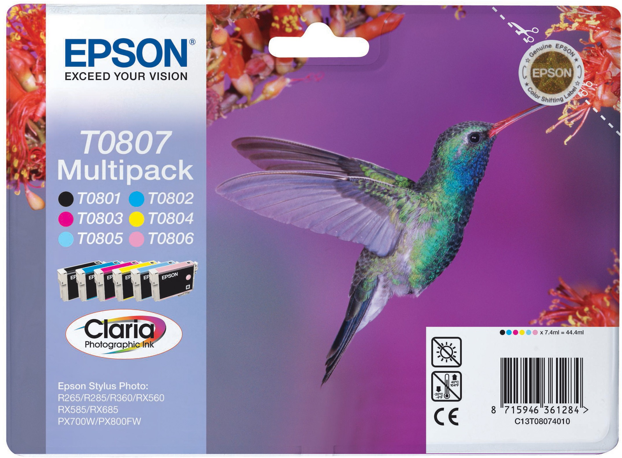 Epson Claria Ink -mustepakkaus T0807