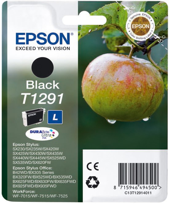 Epson DuraBrite Ultra Ink  musteT1291 (musta)