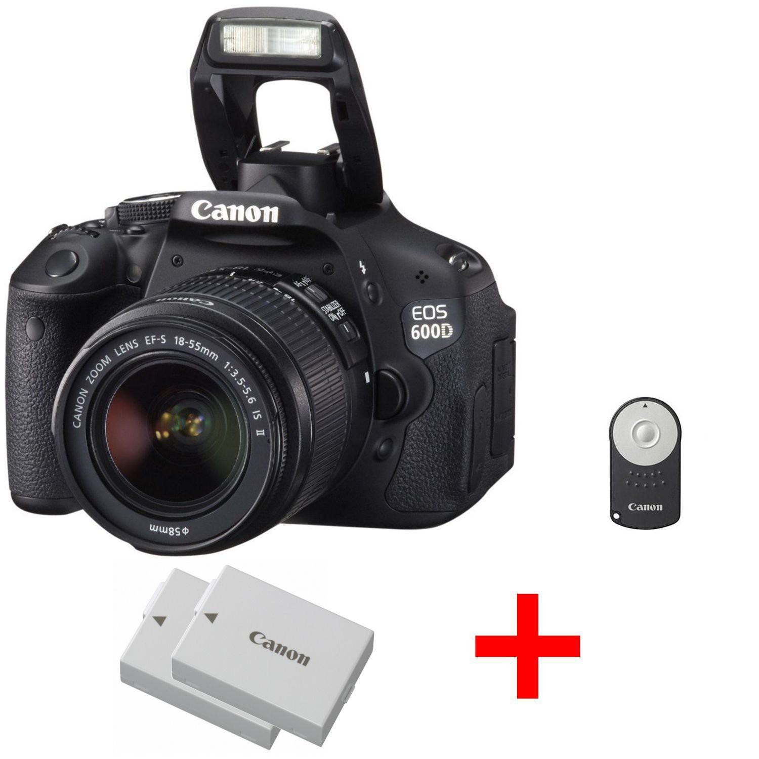 Canon EOS 600D + objektív Canon EF-S 18-55mm IS II + extra batéria + dialkové ovládanie  – zrkadlovka