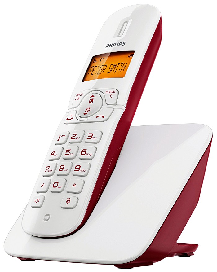 Philips CD180 DECT-puhelin (punainen/valkoinen)