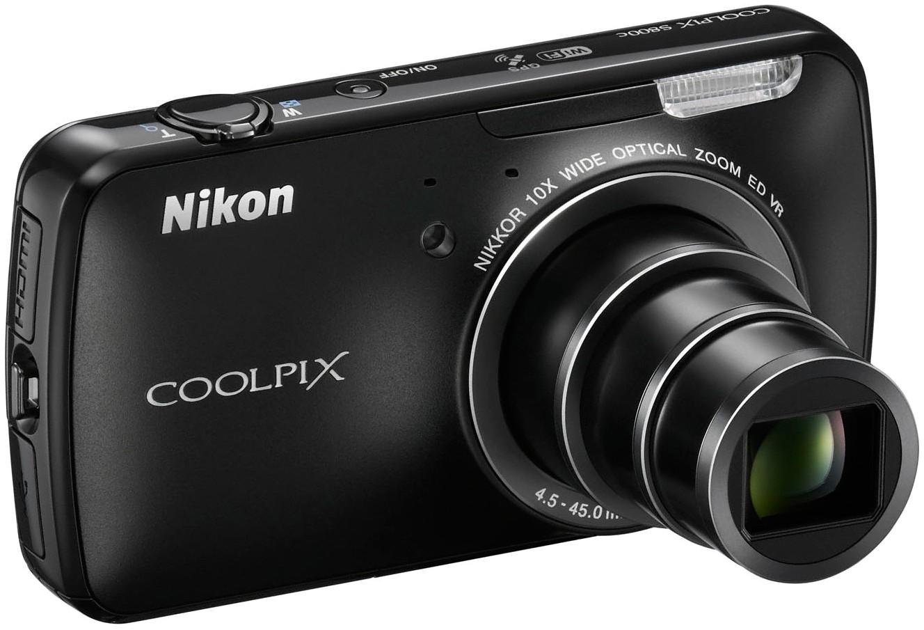 Nikon CoolPix S800c Kompaktkamera (svart)