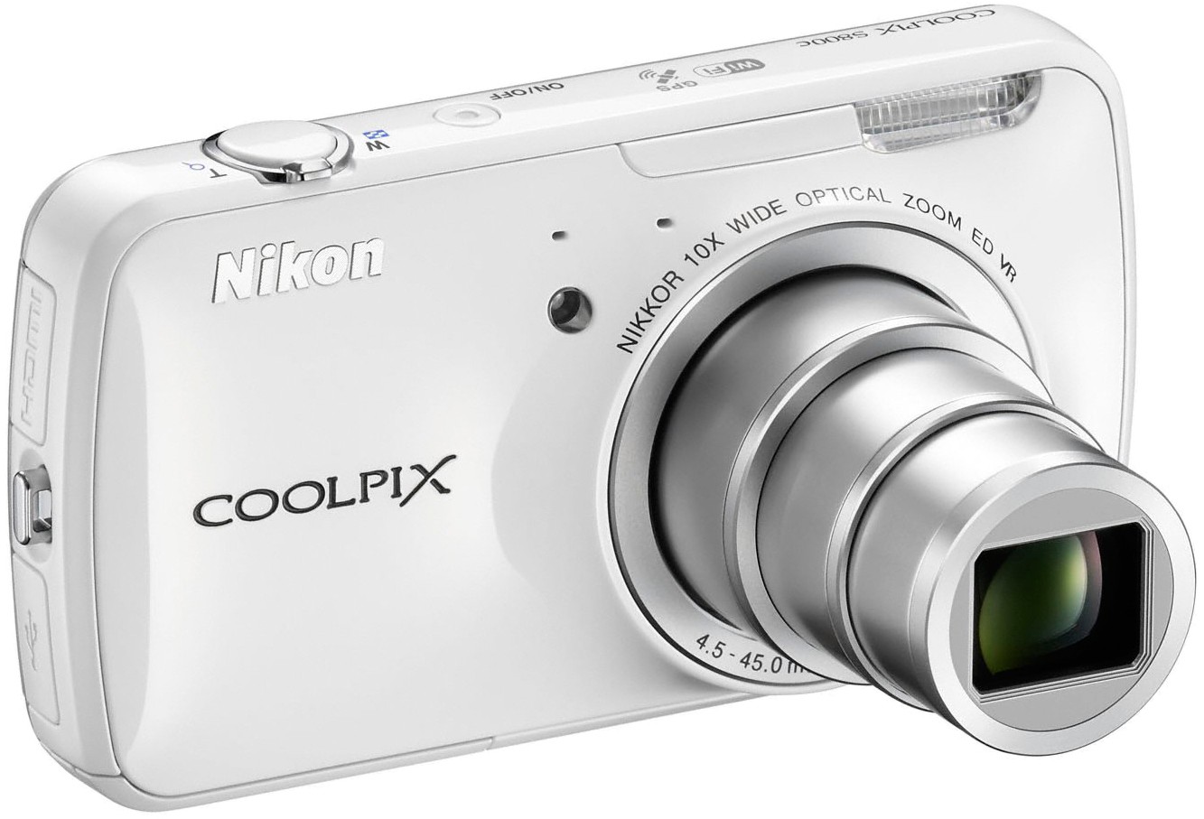 Nikon CoolPix S800c Kompaktkamera (vit)