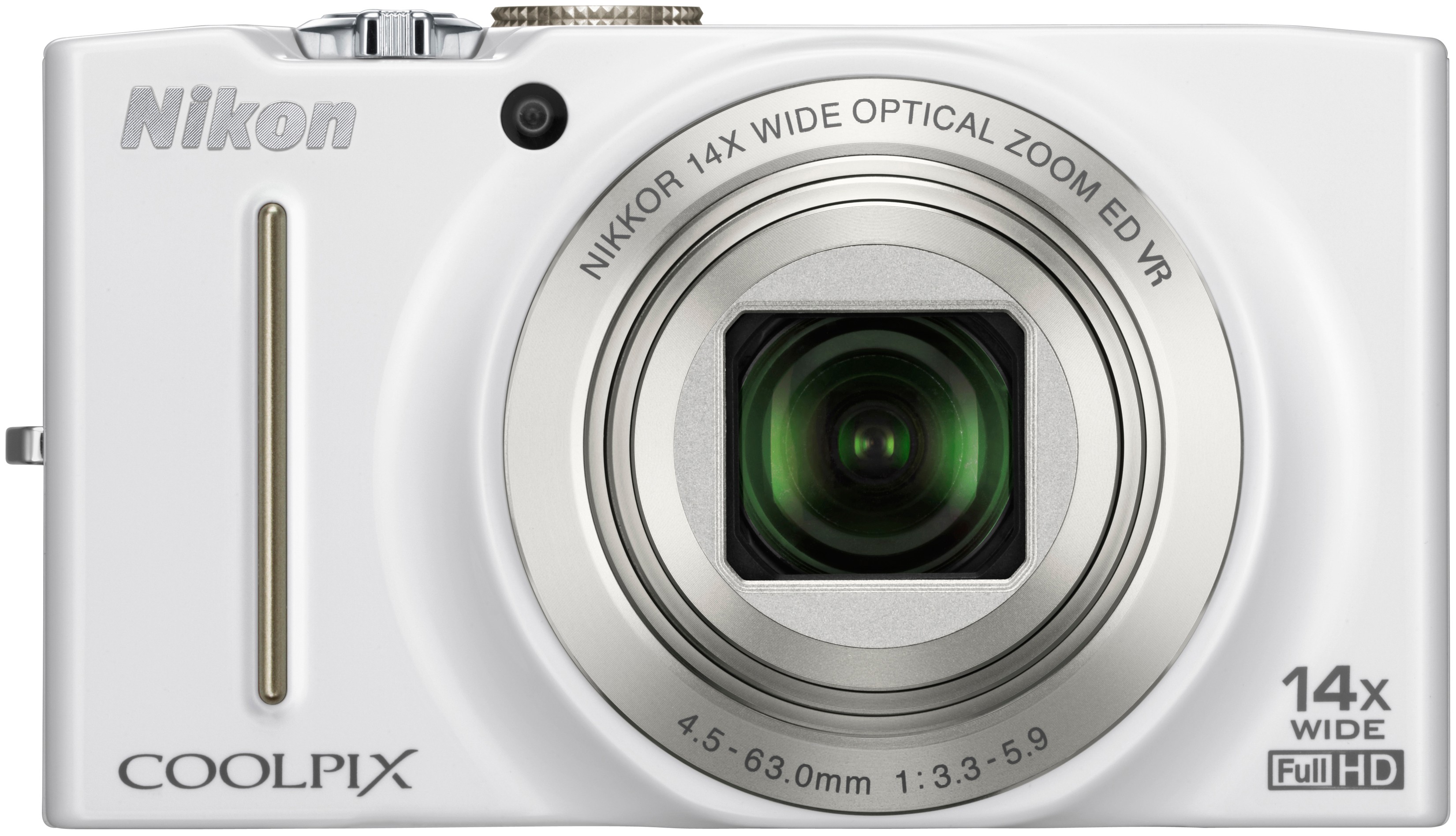 Nikon CoolPix S8200 kompaktkamera (hvit)