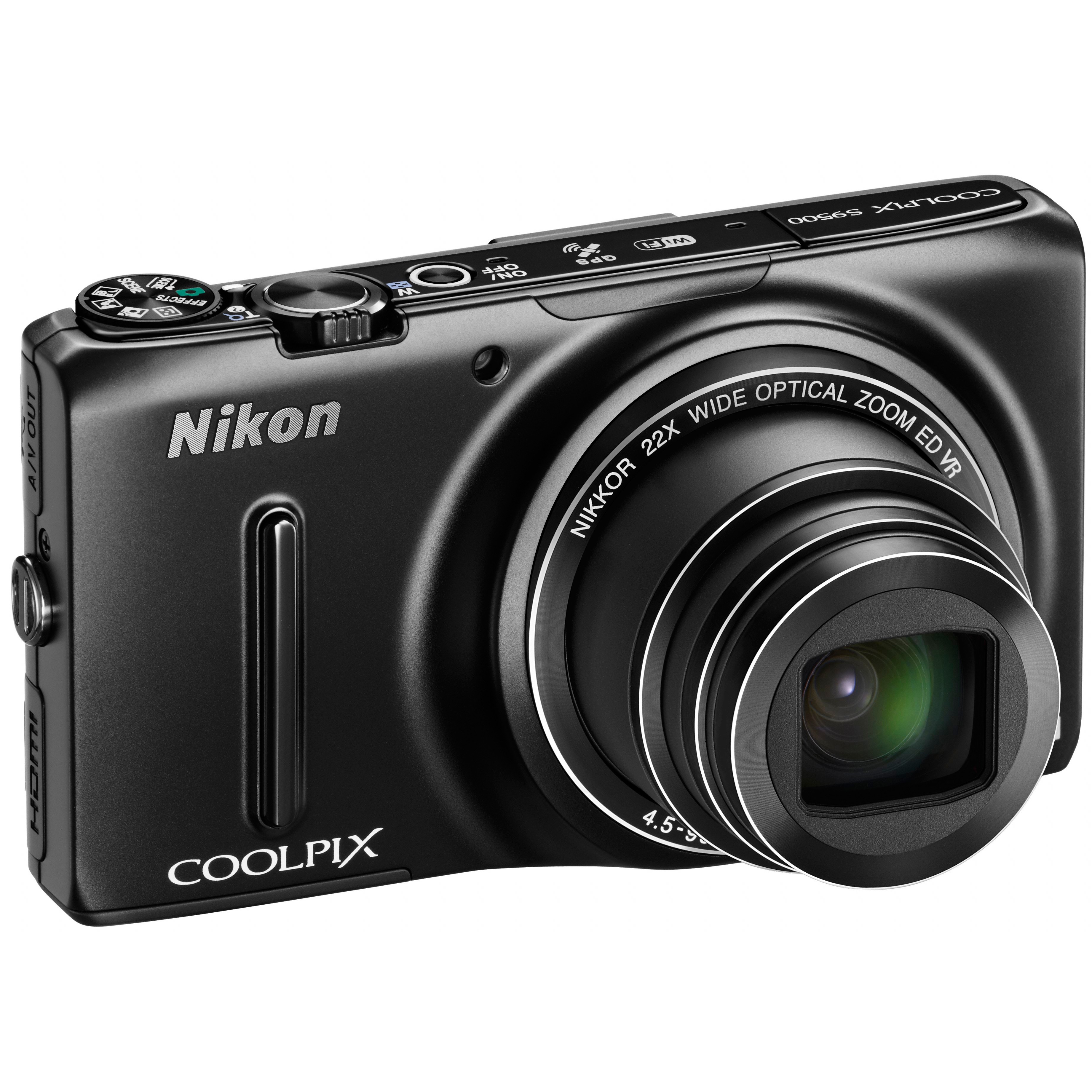 Nikon Coolpix S9500 kompaktkamera (sort)