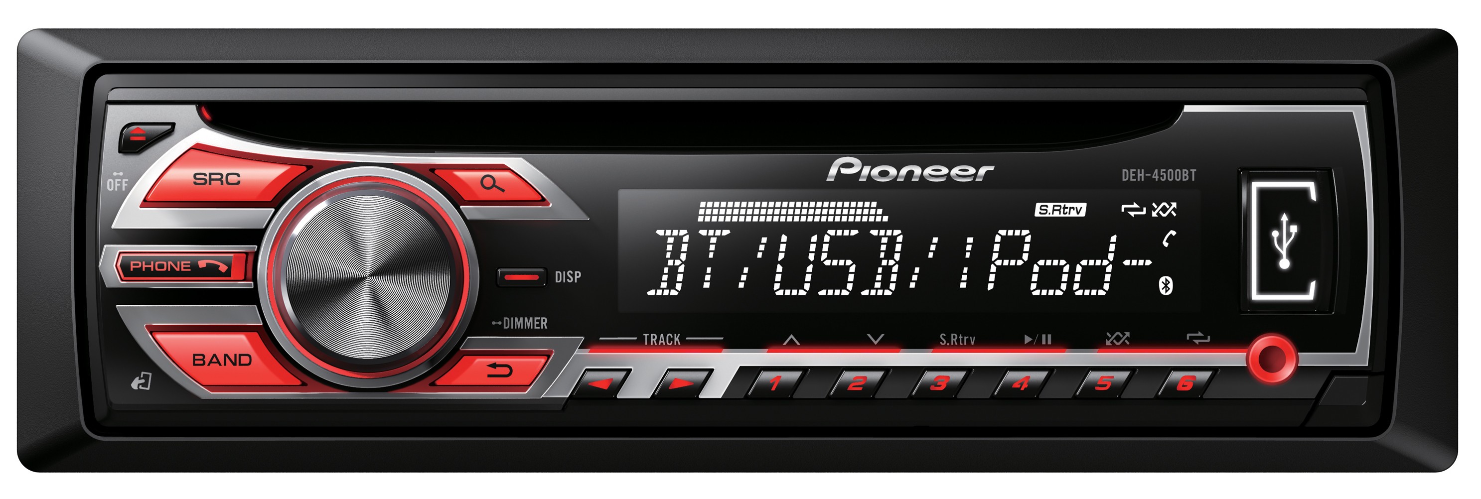 Pioneer bilstereo 1-DIN CD-receiver DEH-4500BT