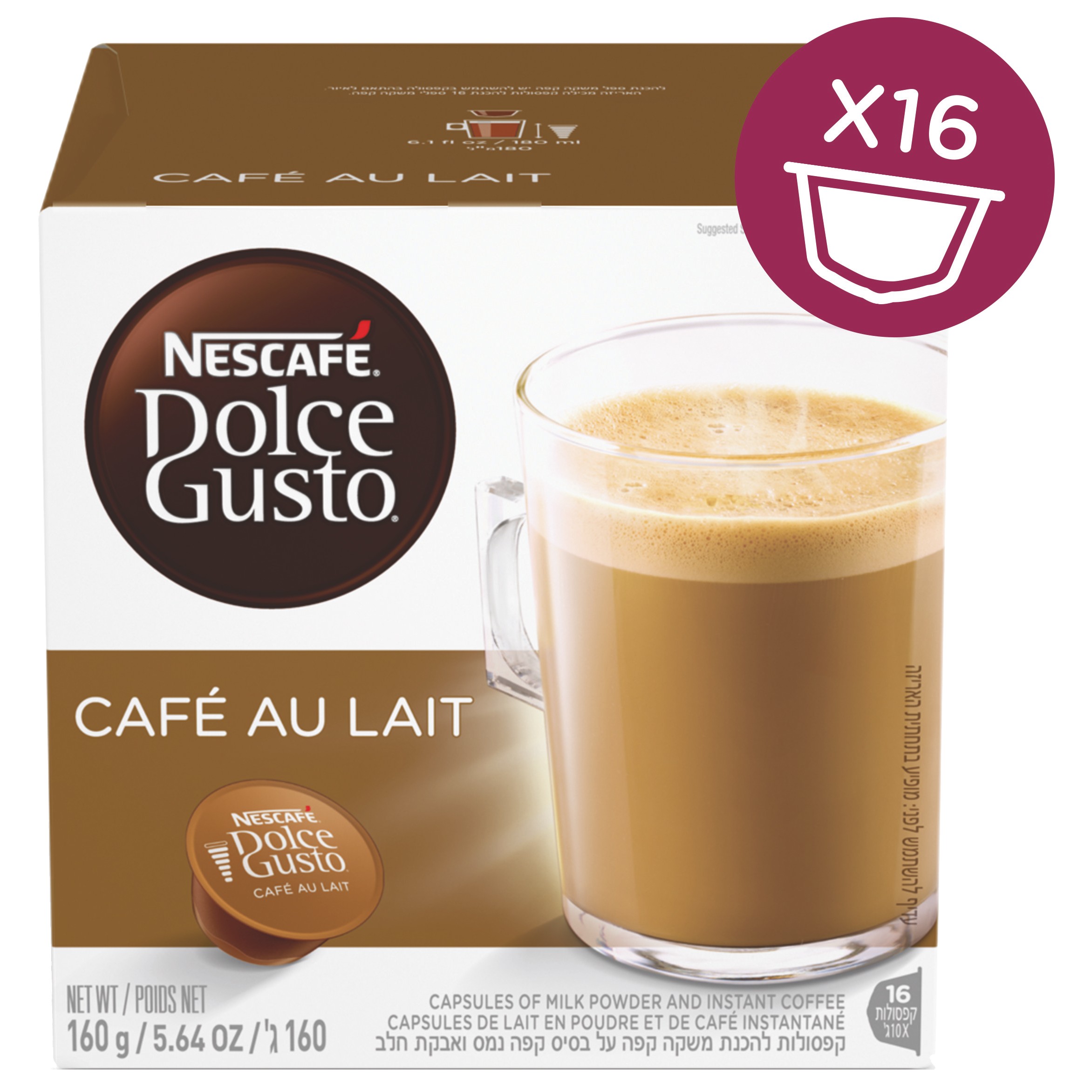 Nescafè Dolce Gusto kapsler - Cafe au Lait