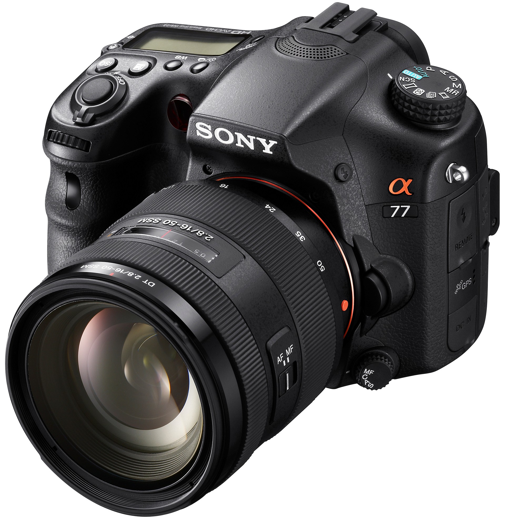 Sony Alpha A77 Systemkamera med 16-50mm objektiv