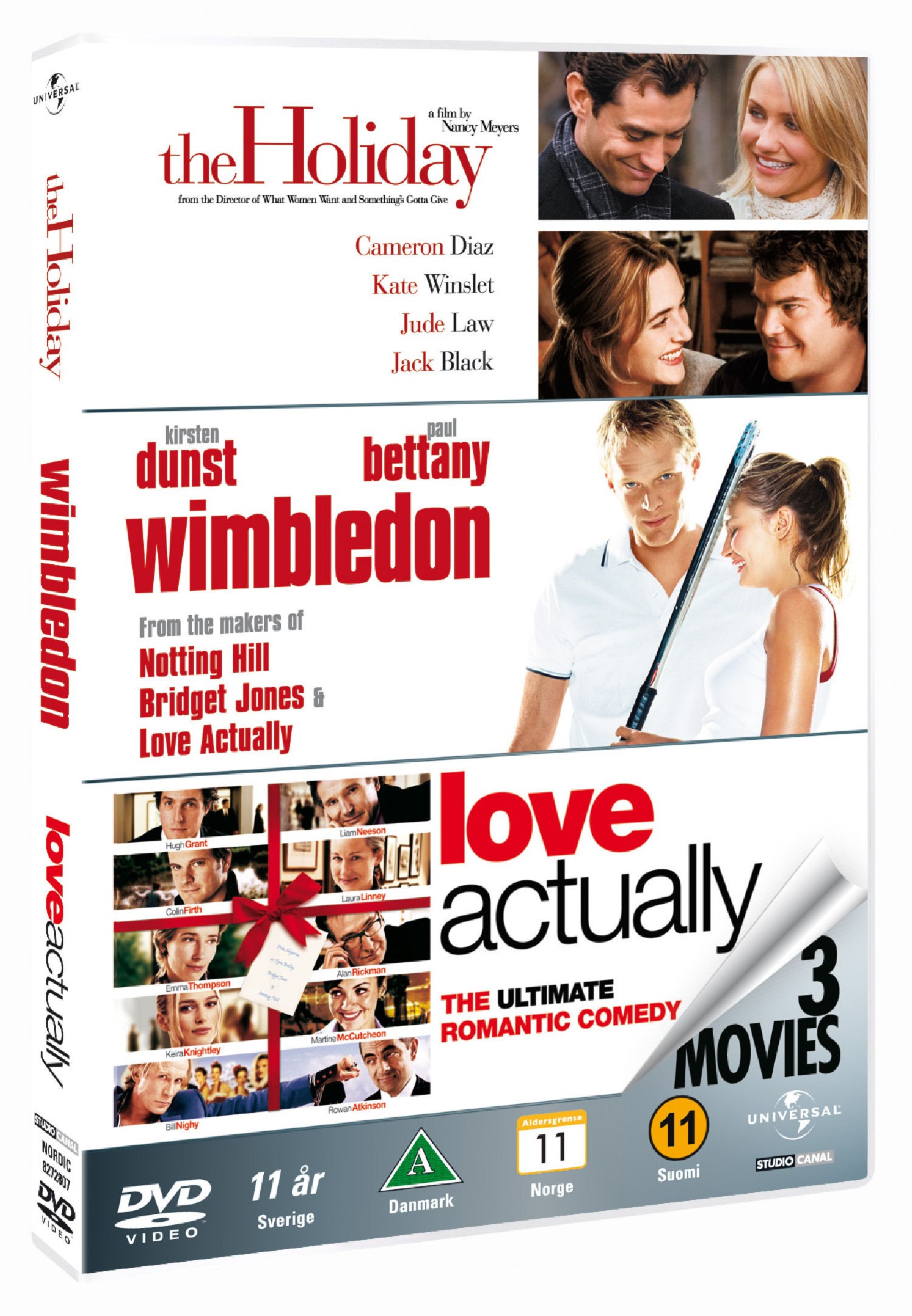 The Holiday + Wimbledon + Love Actually (DVD)