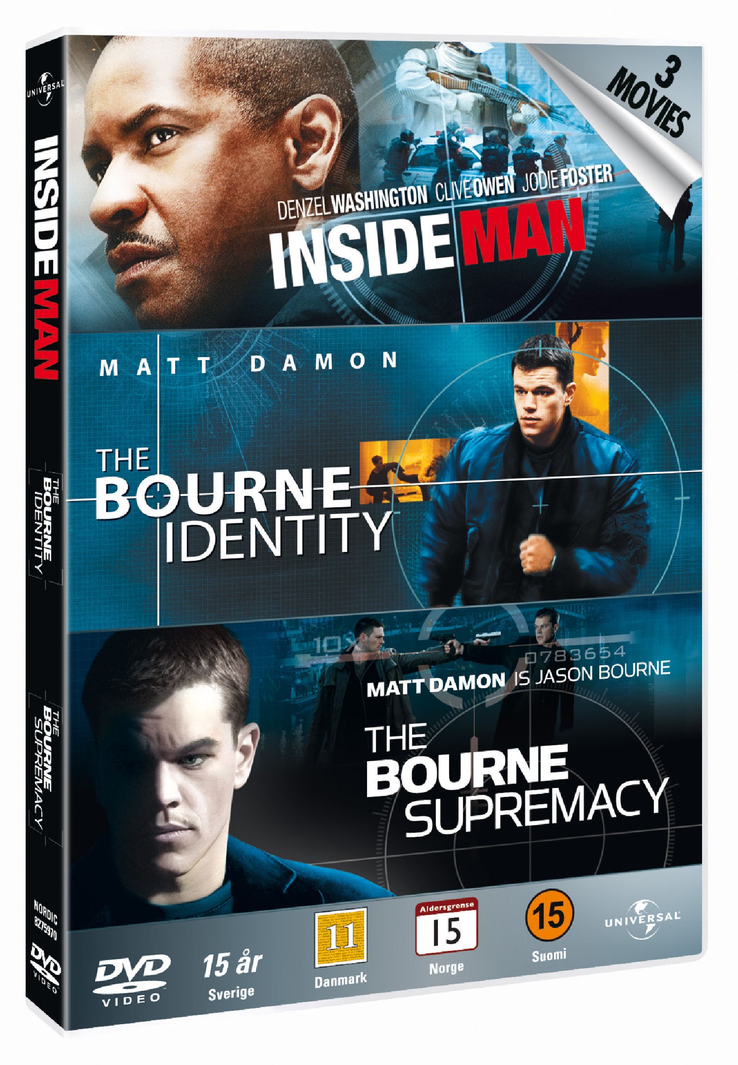Inside Man + Bourne Identity + Bourne Supremacy (DVD)