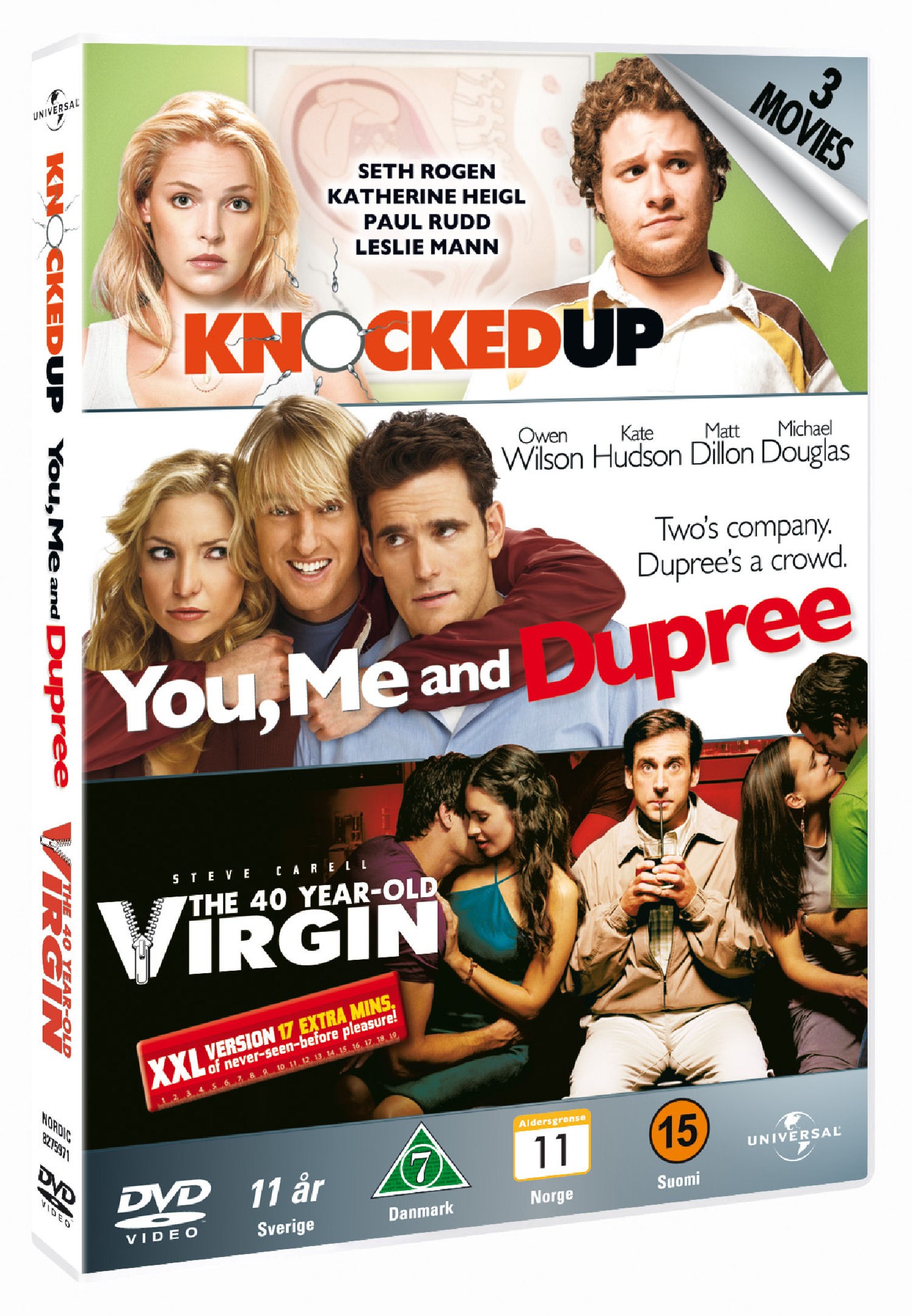 Knocked Up/ You, Me & Dupree/ 40 Year-Old Virgin (DVD)