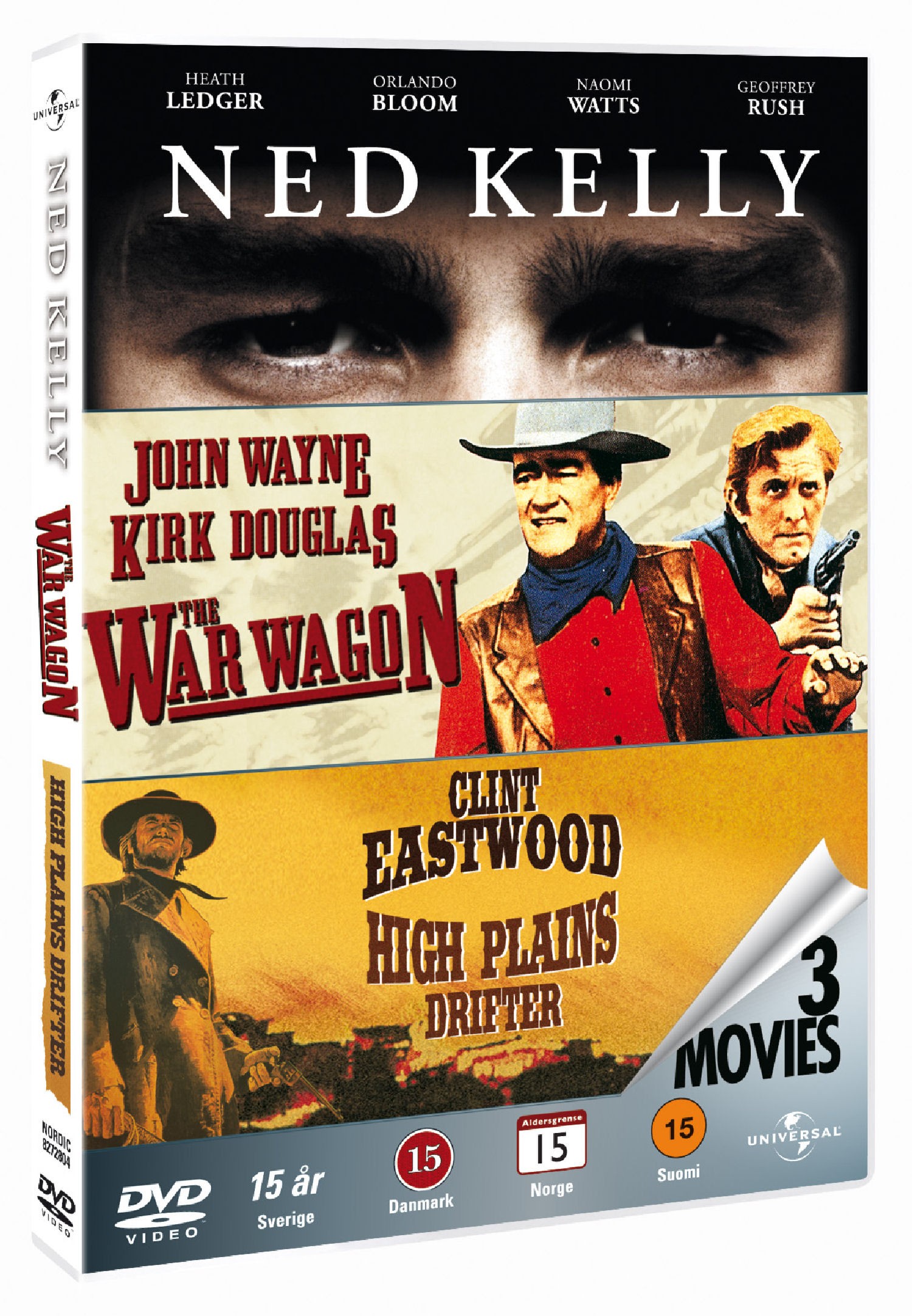 3TR Ned Kelly/The War Wagon/High Plains Drifter (DVD)
