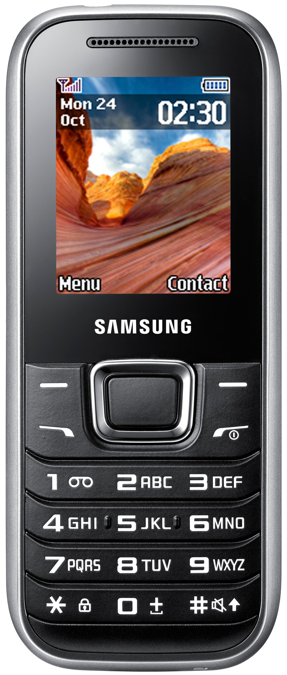 Samsung E1230 (musta/hopea)