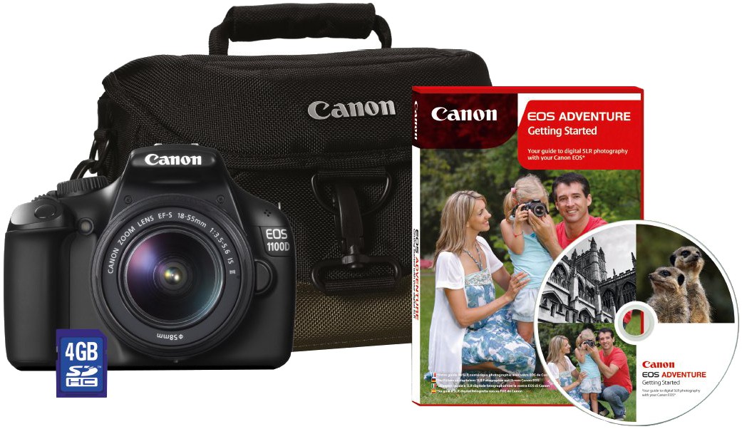 Canon EOS 1100D 18-55mmIS-objektiv, v&auml;ska & minnes
