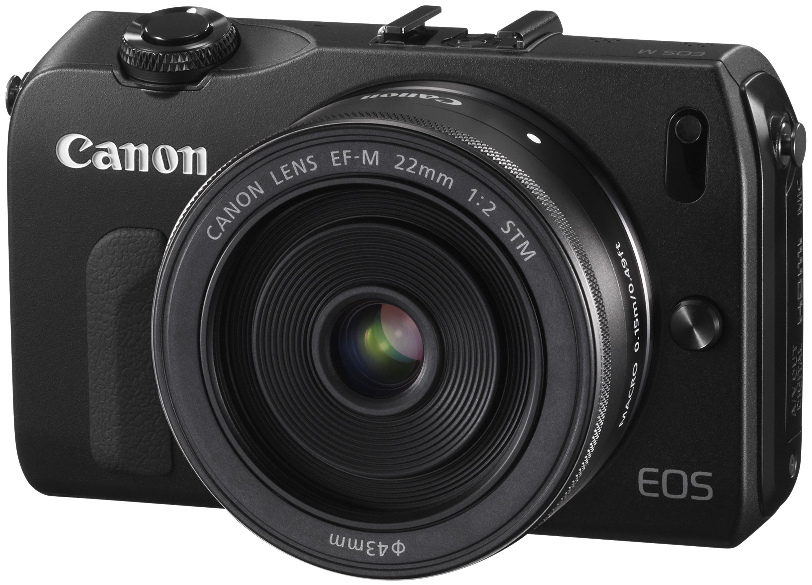 Canon EOS M systemkamera m/18-55mm/22mm/90EX (sort)