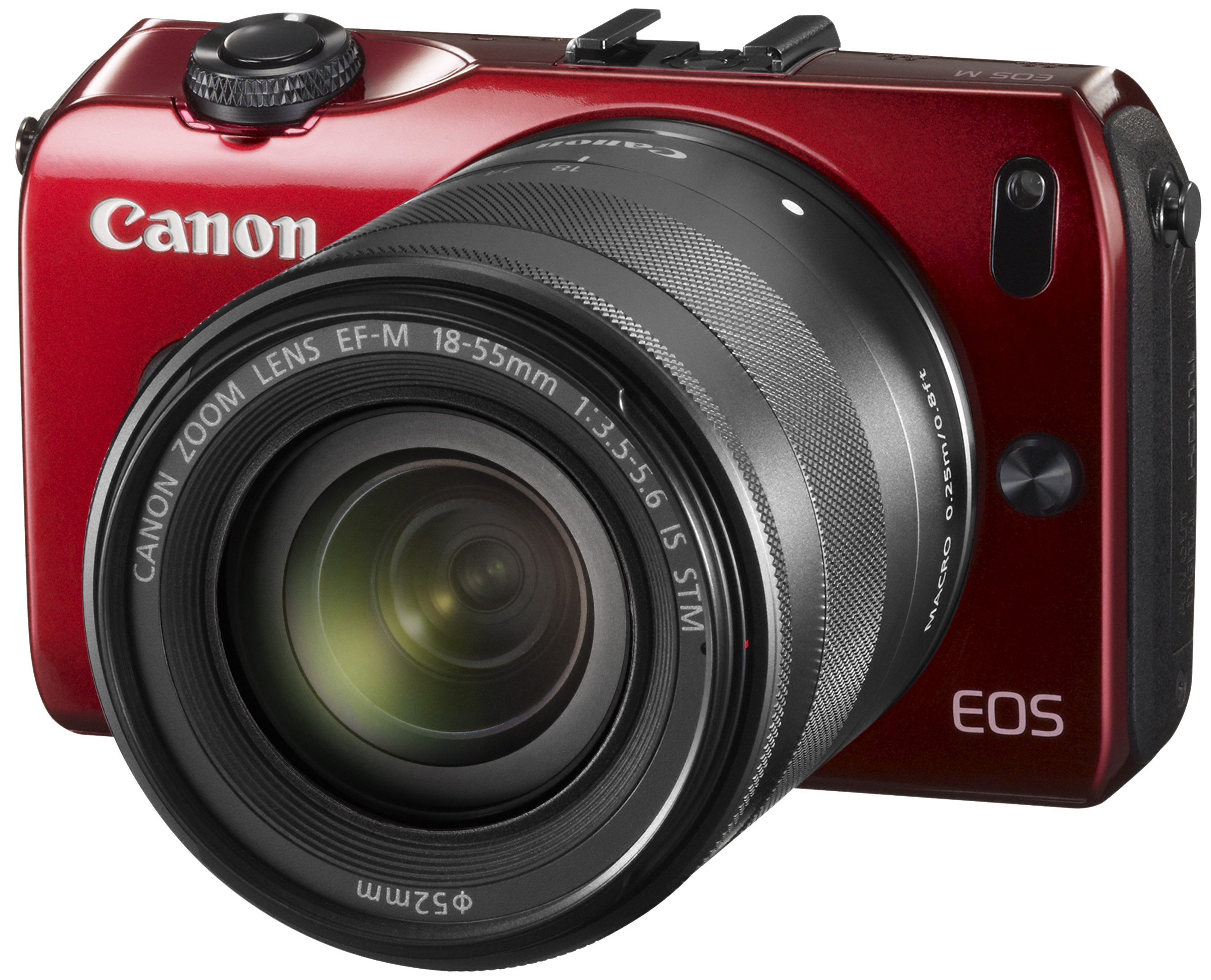 Canon EOS M systemkamera + 18-55 mm objektiv (rød)