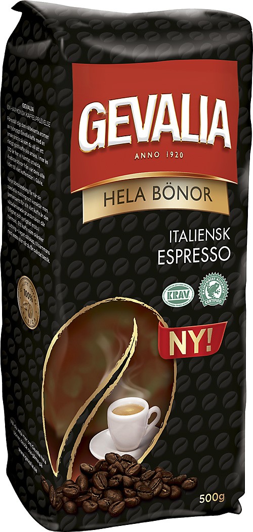 Gevalia Ekologisk Italiensk Espresso Kaffeb&ouml;nor