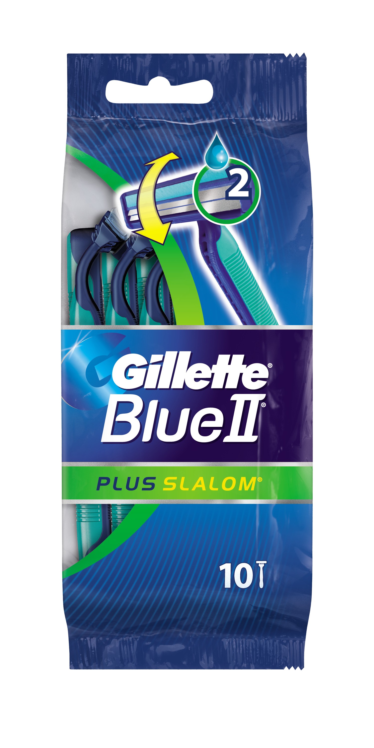 Gillette Blue II Plus Slalom 10 kertakäyttöhöyl