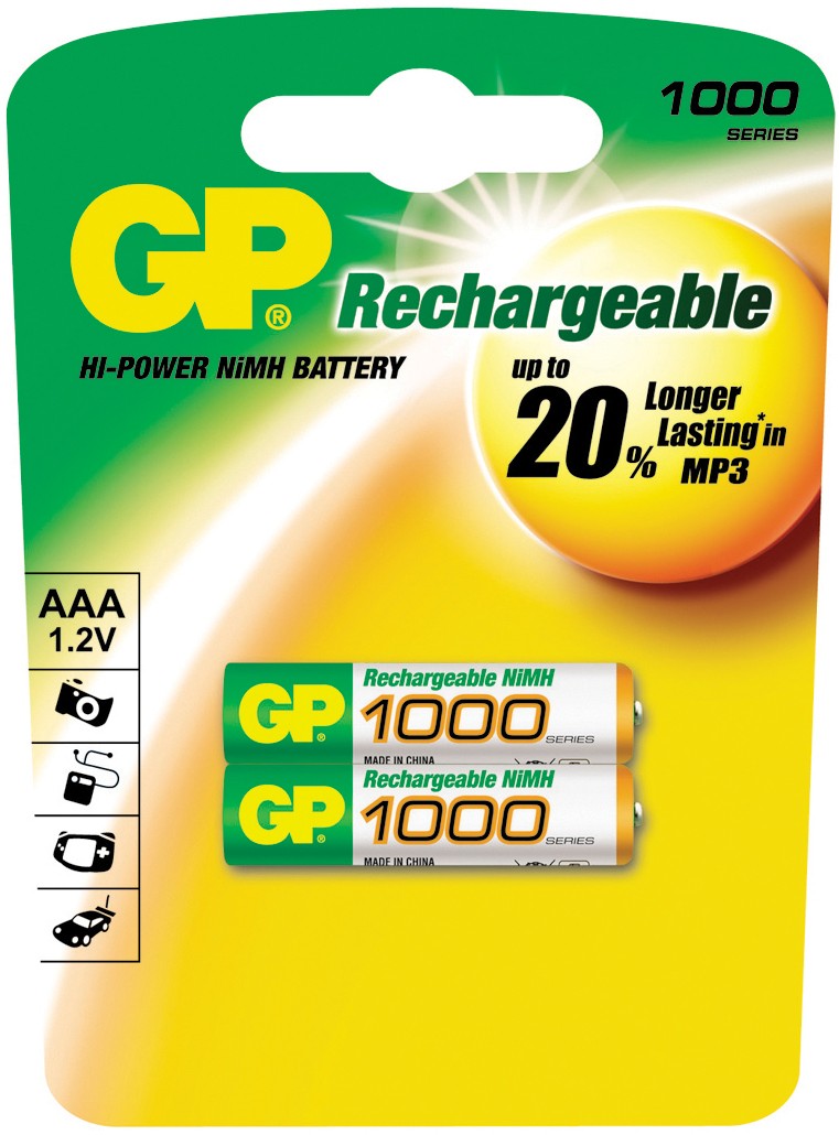 GP AAA 1000 NiMH 2ks - baterie