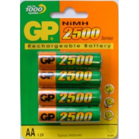 GP AA 2500 NiMH 4ks - baterie