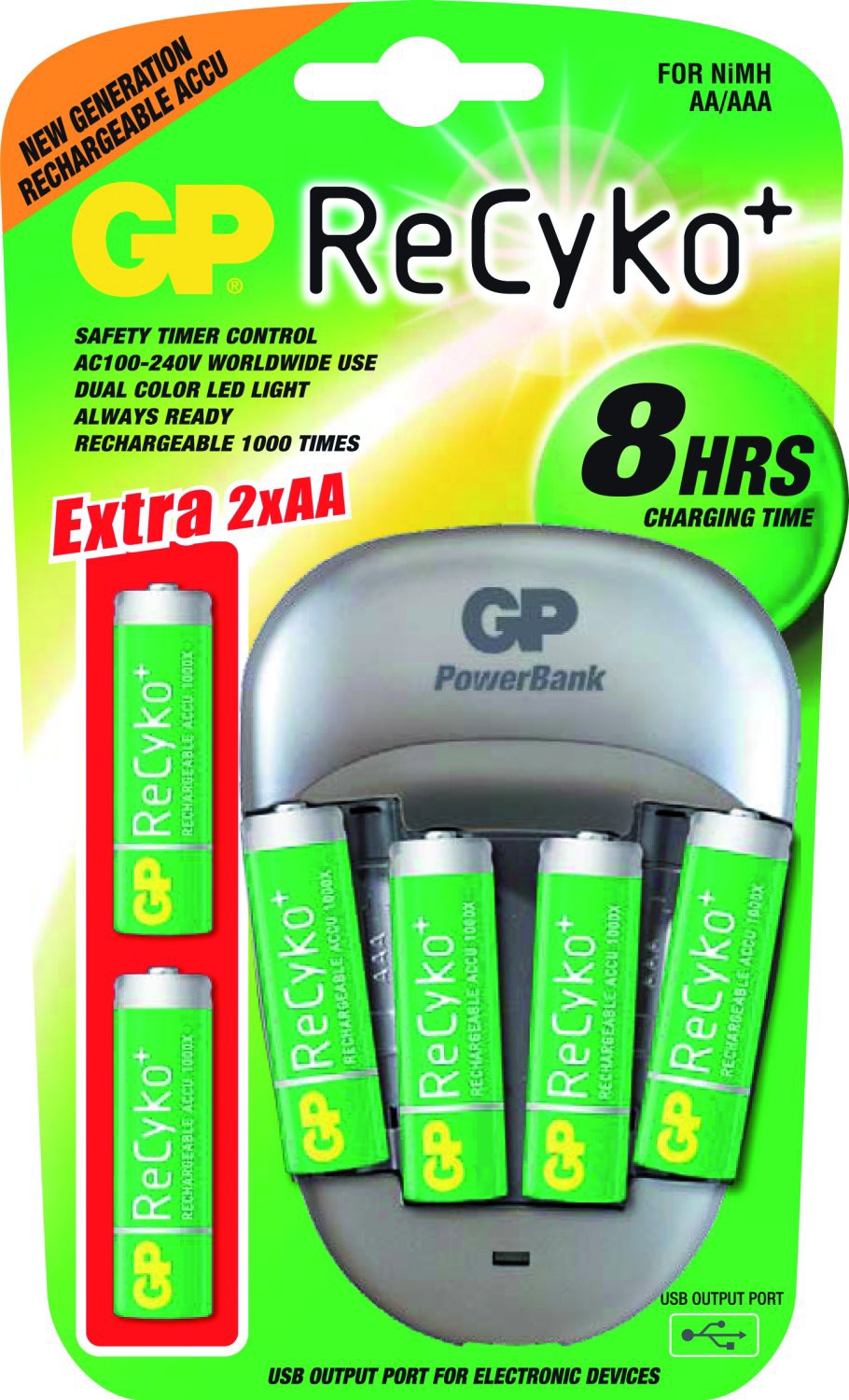 GP nabíječka + 4+2 nabíjecí baterie GPPB27GS - set nabíječky a baterií