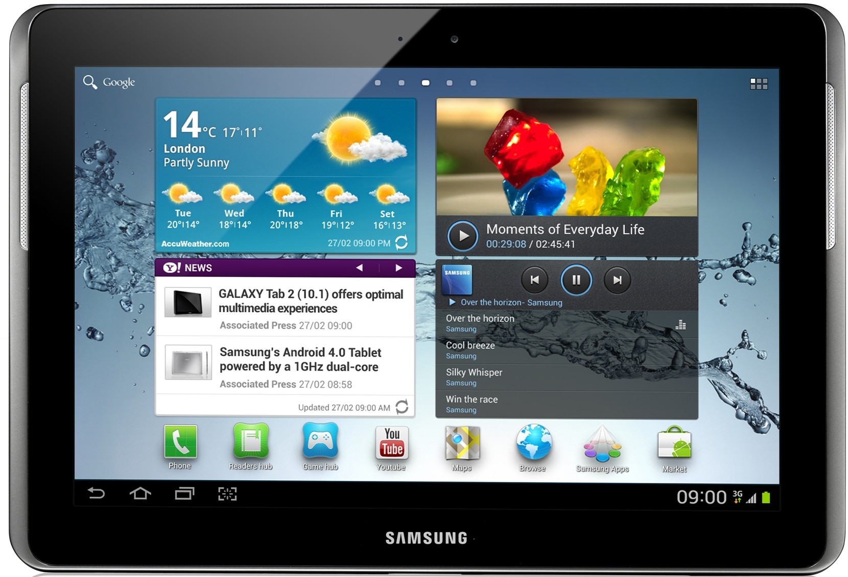 Samsung Galaxy Tab 2, 10.1" 16GB WiFi + 3G (sort/sølv)