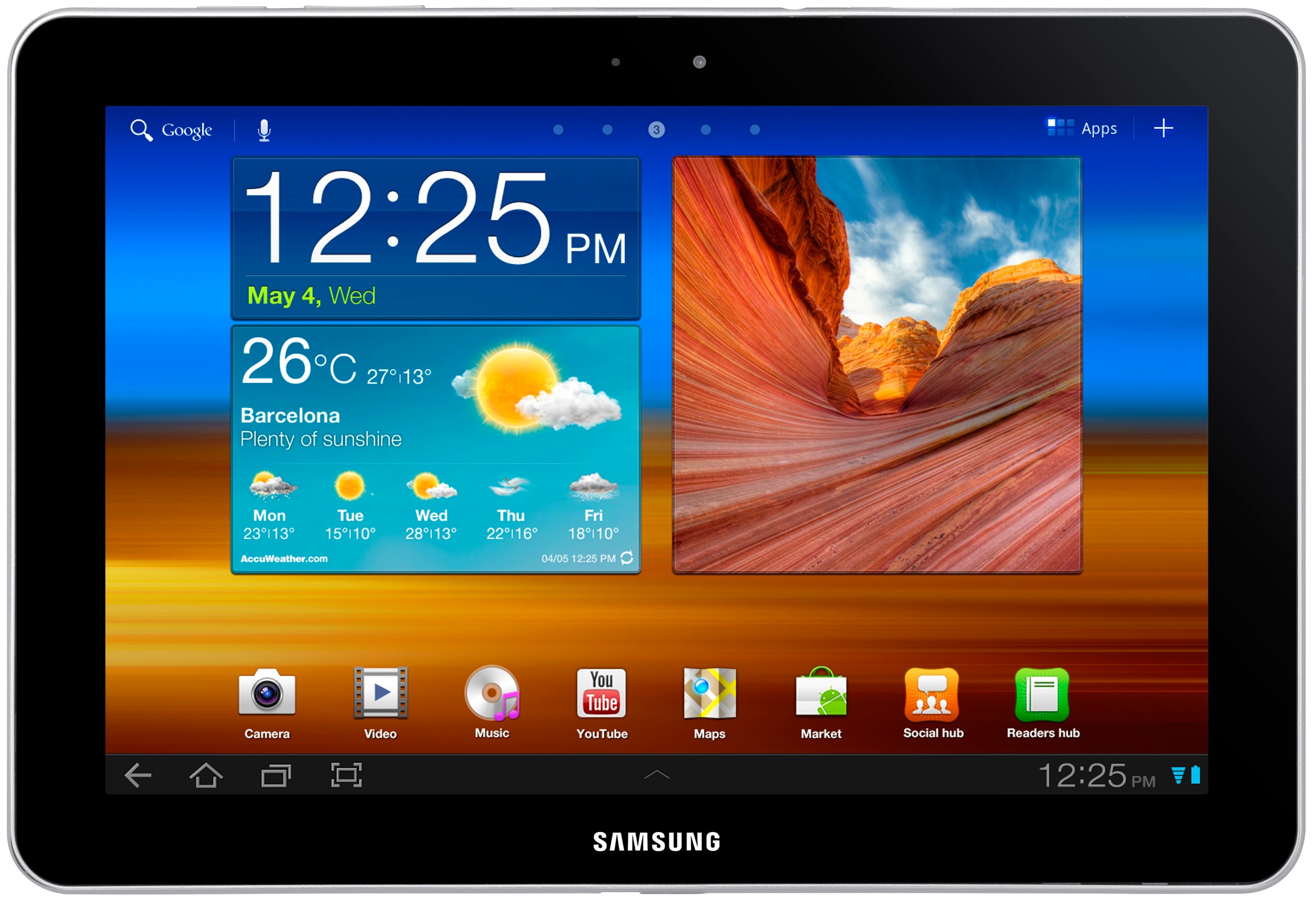 Samsung Galaxy Tab 10,1" 16GB Wi-Fi + 3G (hvit)