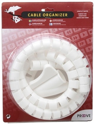 Proove Kabeluppsamlare Spiral vit (2m)