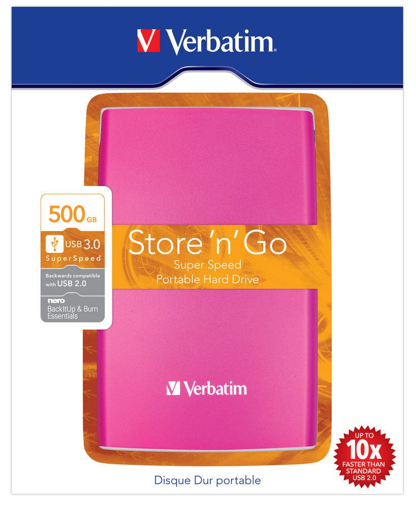 Verbatim Store 'n' Go 2,5" 500GB USB 3.0 53025 ružový - pevný disk
