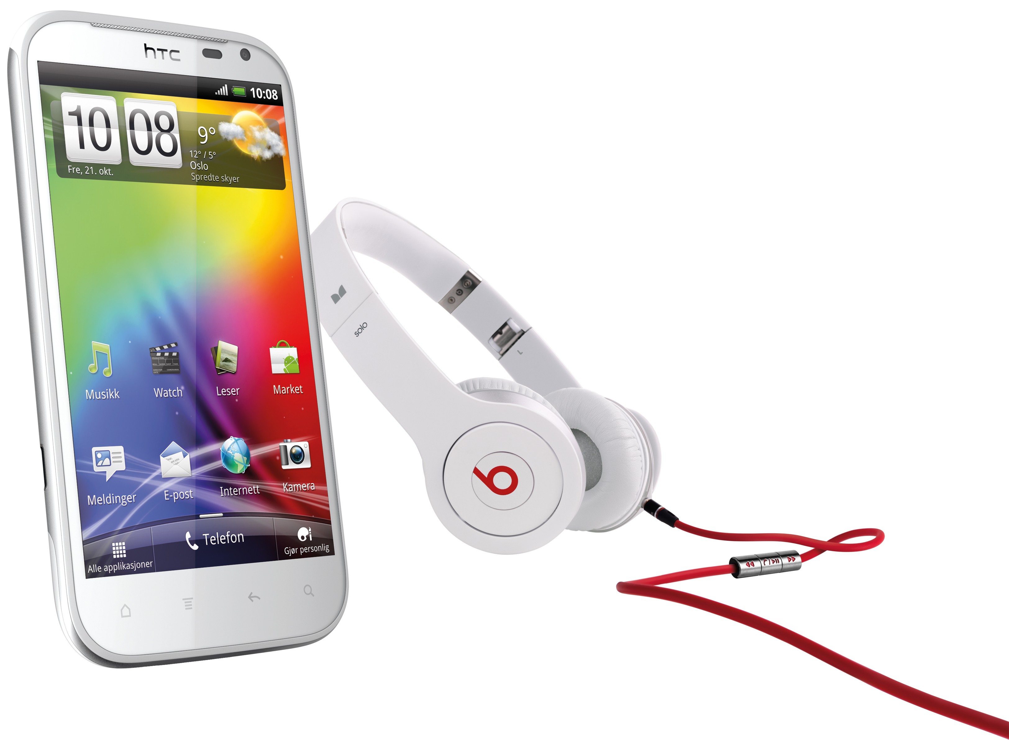 HTC  Sensation XL Solo med Beats Audio hodetelefoner