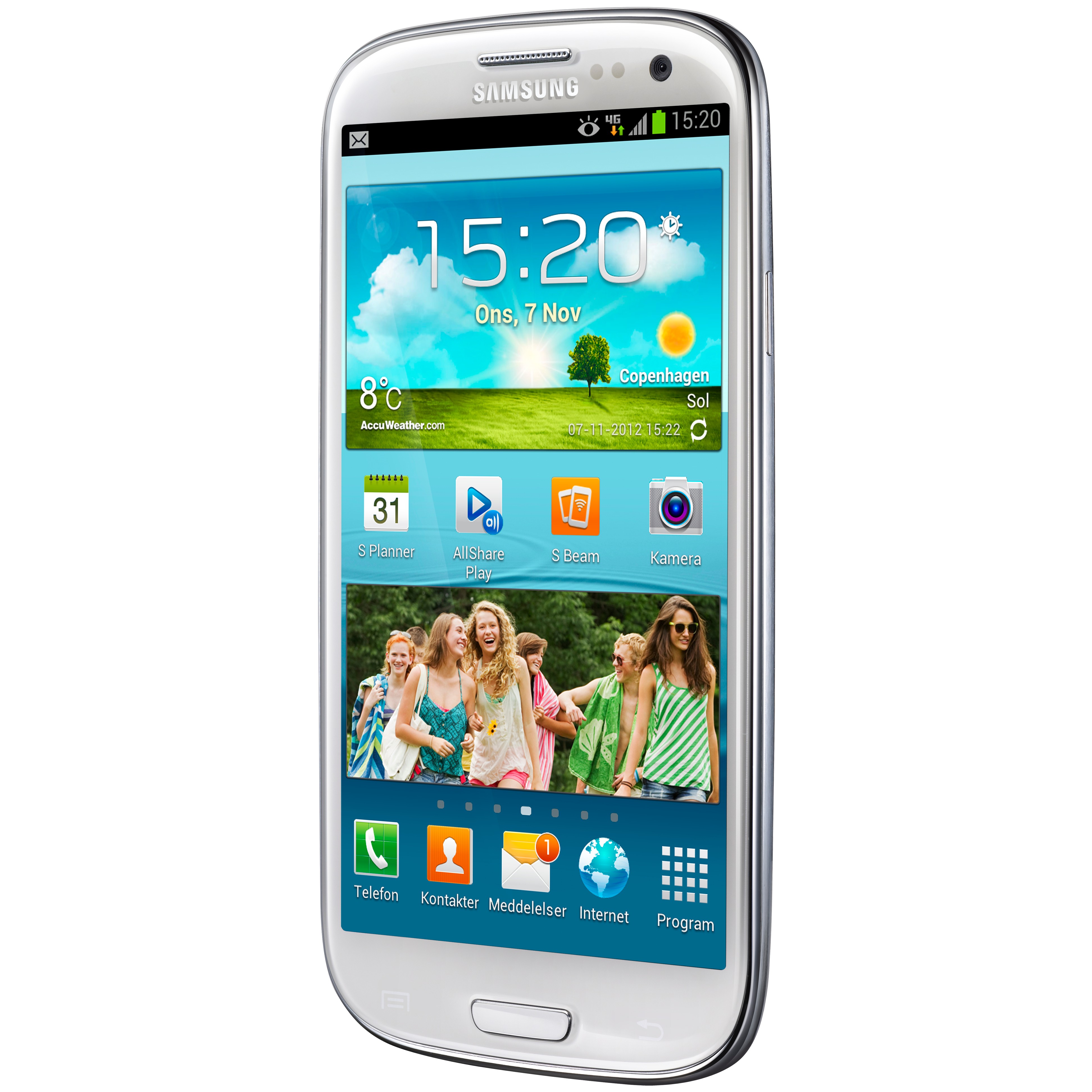 Samsung Galaxy S3 I9305 4G smarttelefon (hvit) Telenor