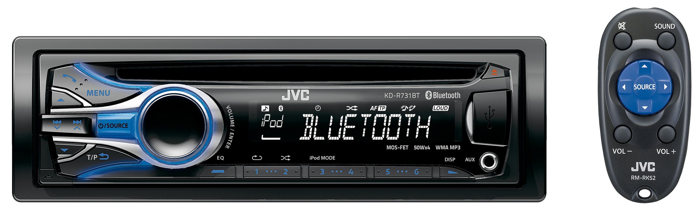 JVC bilstereo 1-DIN KD-R731BT