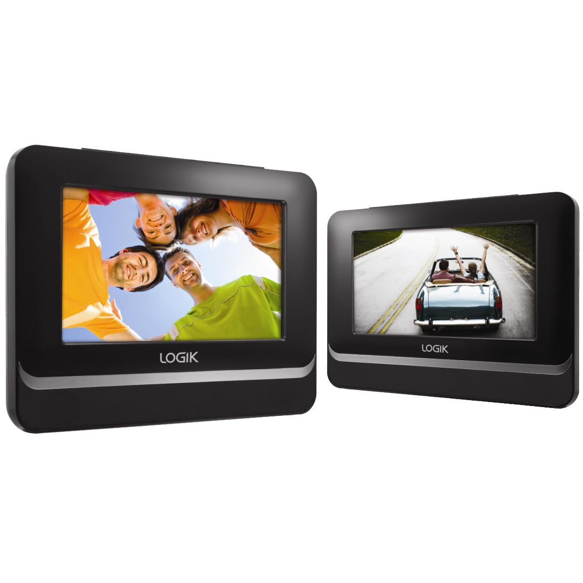 Logik bærbar DVD-spiller med to 7" LCD-skjermer