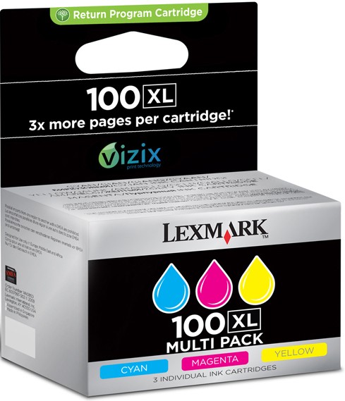 Lexmark blekkpatron100 CMY XL Vizix (multipack)