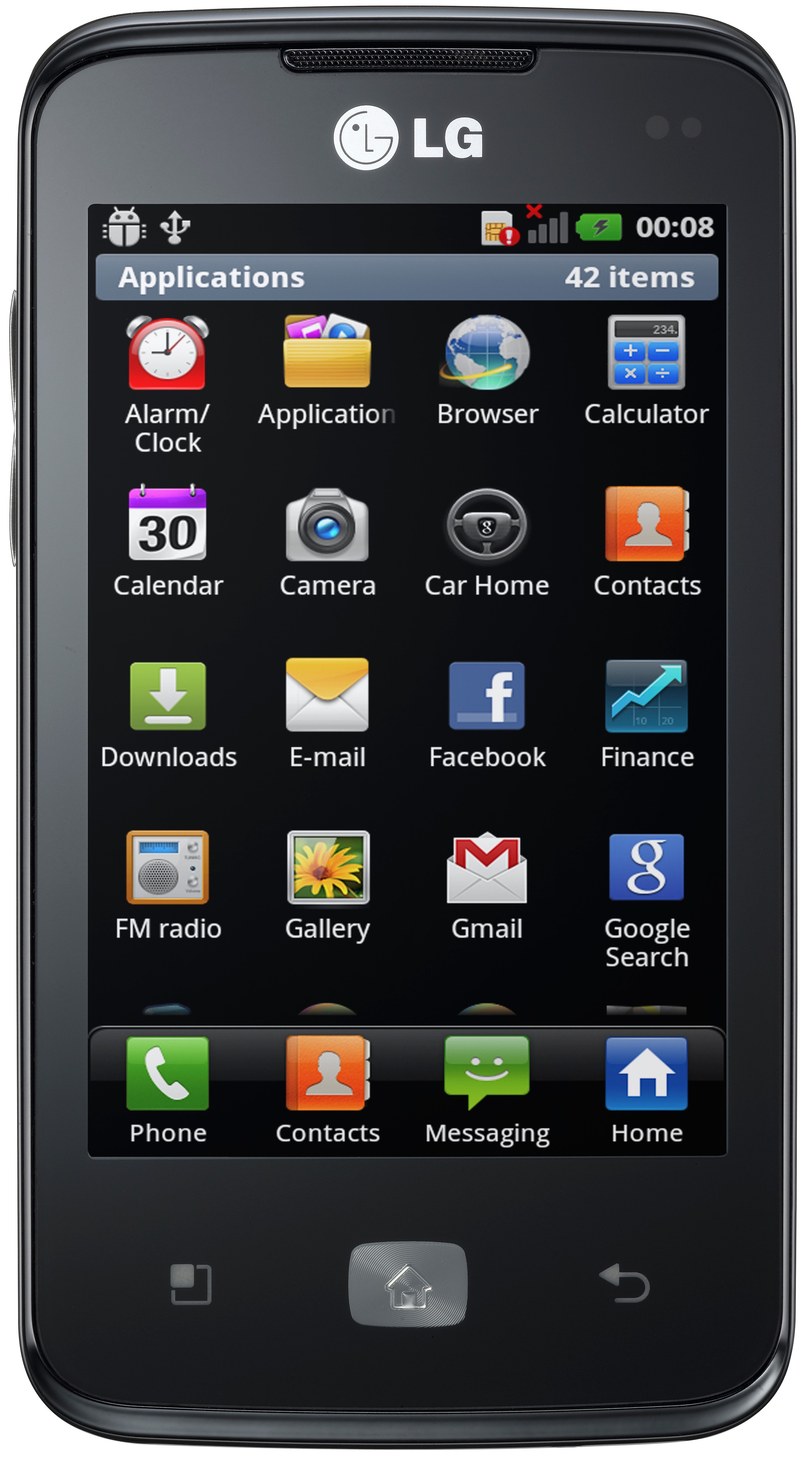 LG Optimus Hub E510 Smartphone (svart)