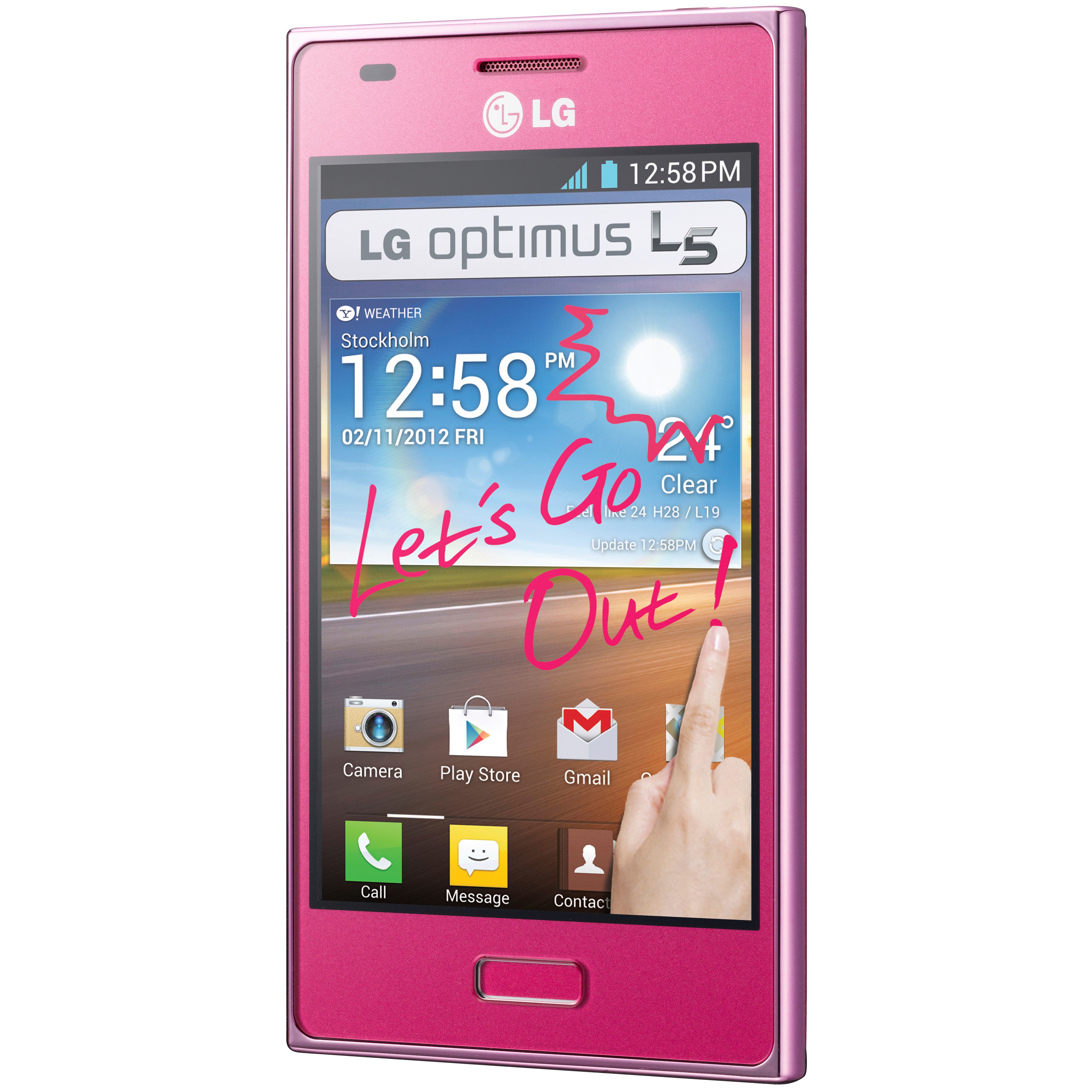 LG Optimus L5 E610 älypuhelin (vaalenapunainen)