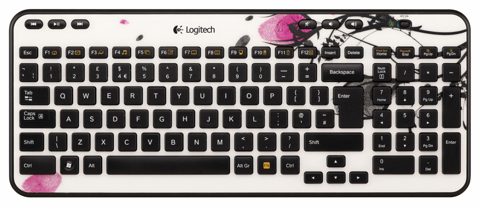 Logitech trådløst tastatur K360 (Flower Print)
