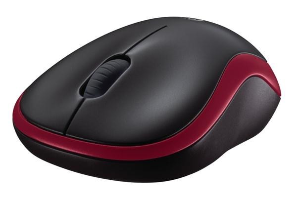 Logitech Wireless Mouse M185 red - bezdrôtová optická myš